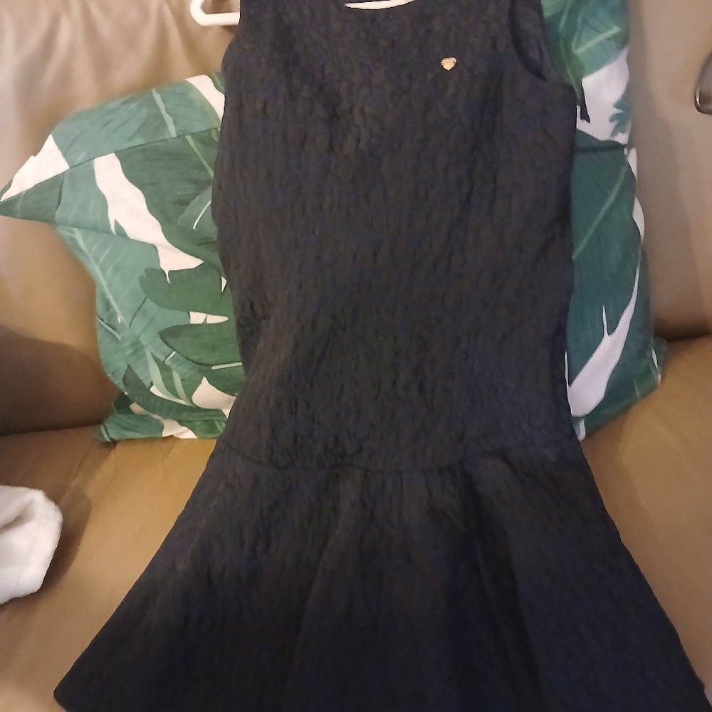 Armani Junior Blue Ribbed Fit and Flare Dress